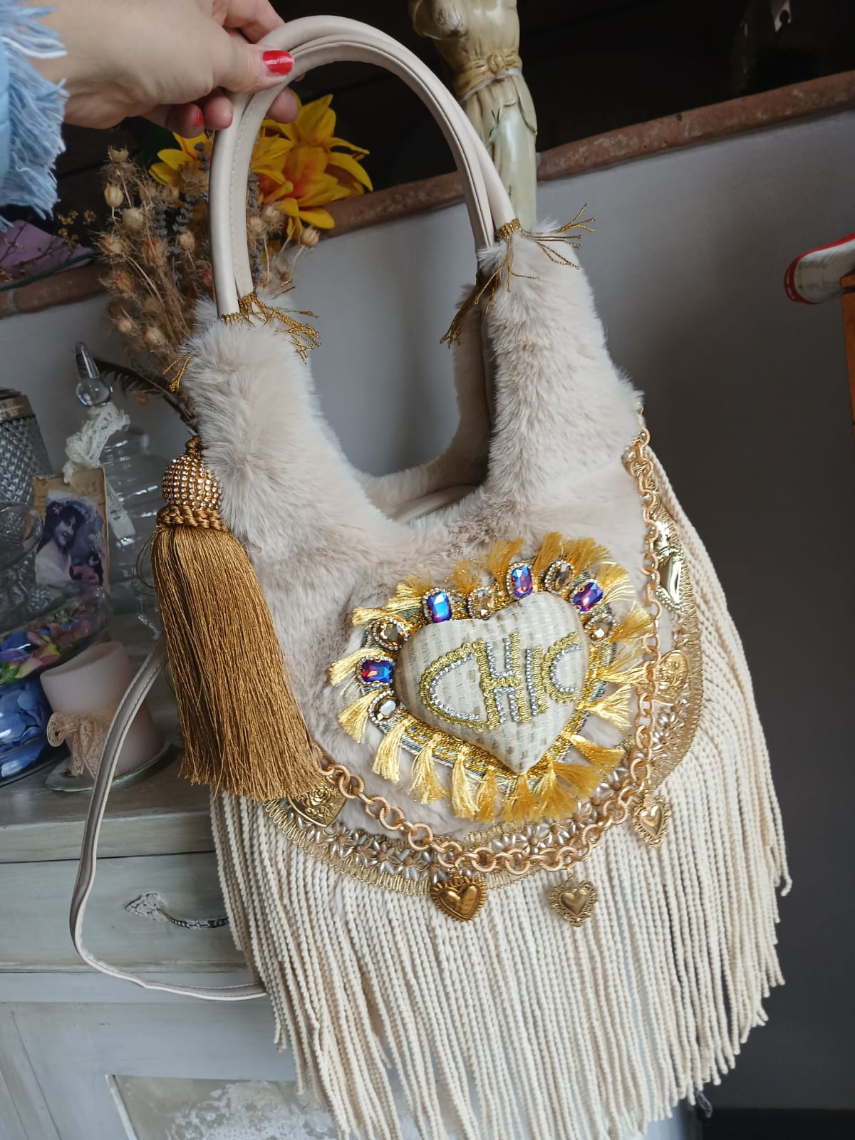 Borsa chic con grande cuore